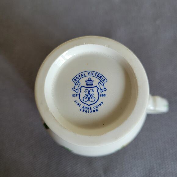 NWOT/Box Royal Victoria Fine Bone China England Plate & Mug/Cup W/Handle Set - Picture 13 of 14